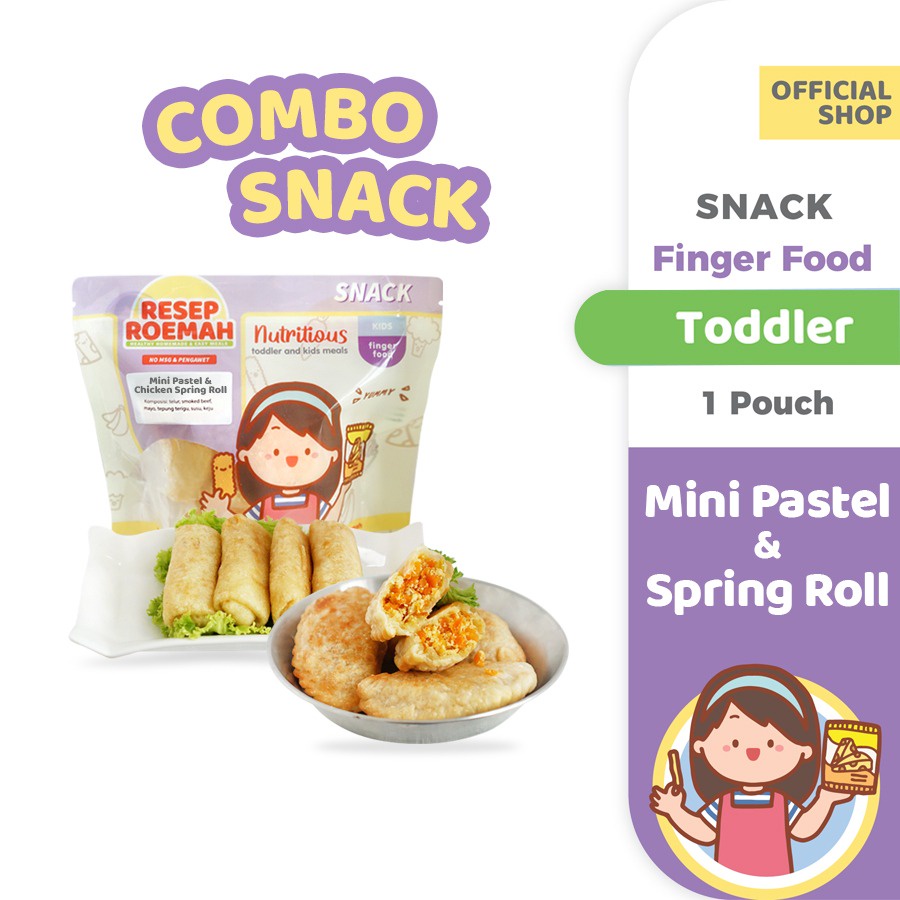 

ResepRoemah Combo Snack / Mini Pastel & Spring Roll / Toddler & Kids / Healthy Frozen Mpasi / No MSG