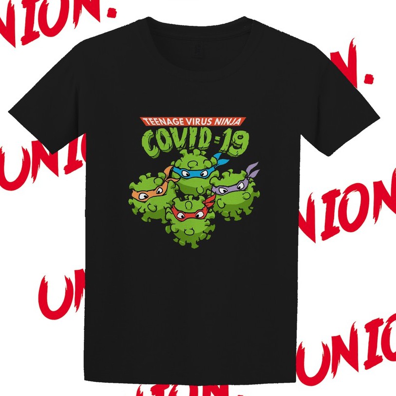 Kaos Ninja Turtles Covid 19 Premium Distro / Kaos Covid 19