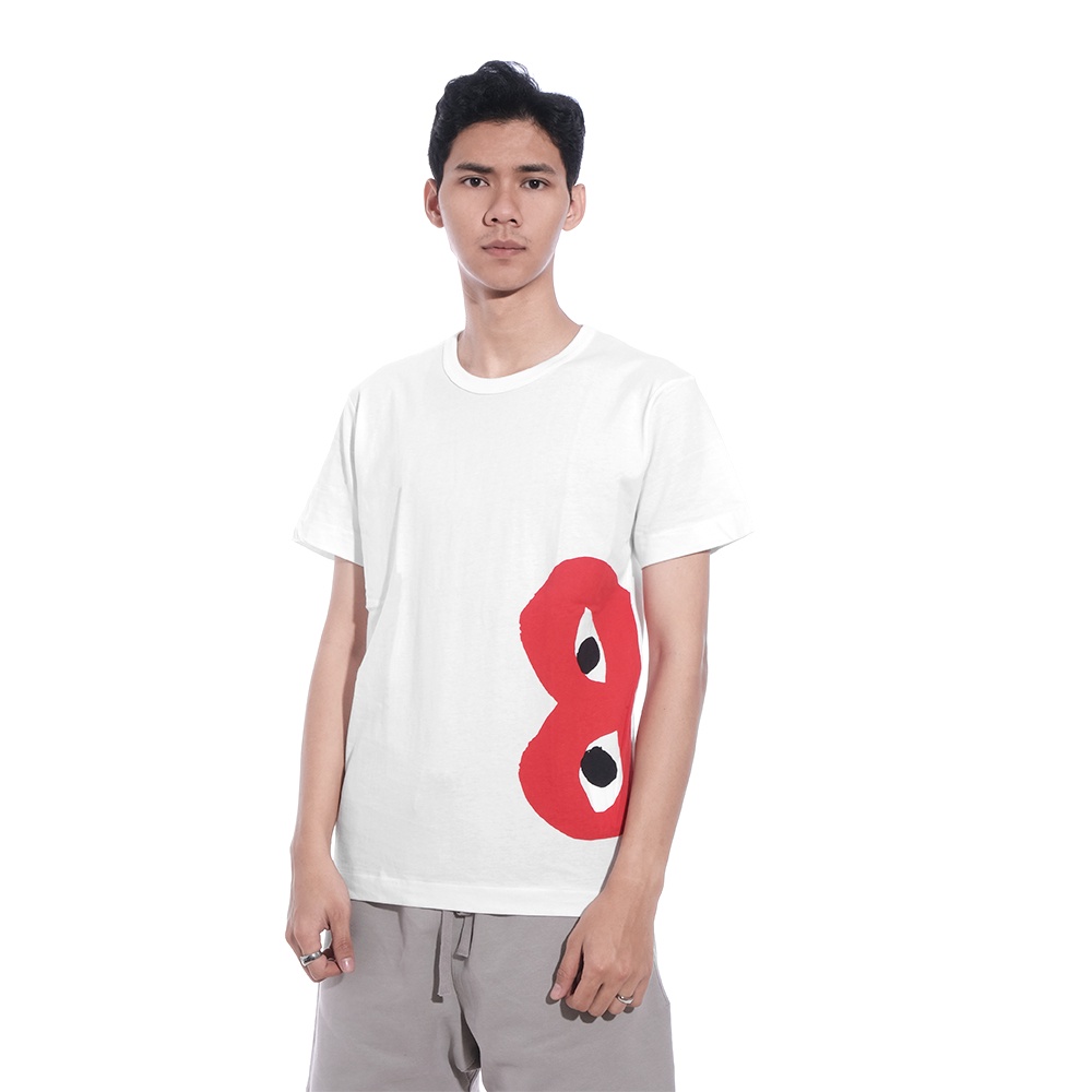 CDG Play Side Half Heart T-Shirt White