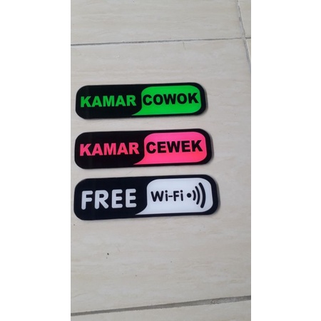 COSTUM KAMAR  CEWEK KAMAR COWOK / PAPAN PETUNJUK AKRILIK / HIASAN KAMAR / DEKORASI / STIKER TULISAN 
