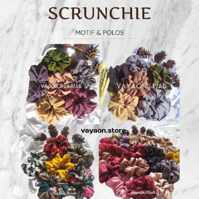 (GRAB) Scrunchie ikat rambut kuncir cepol hijab termurah best seller terbaru jumbo vayaon hijab