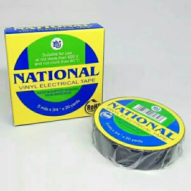 ISOLASI LISTRIK NATIONAL HITAM 3/4 &quot; INCI 20 YARD