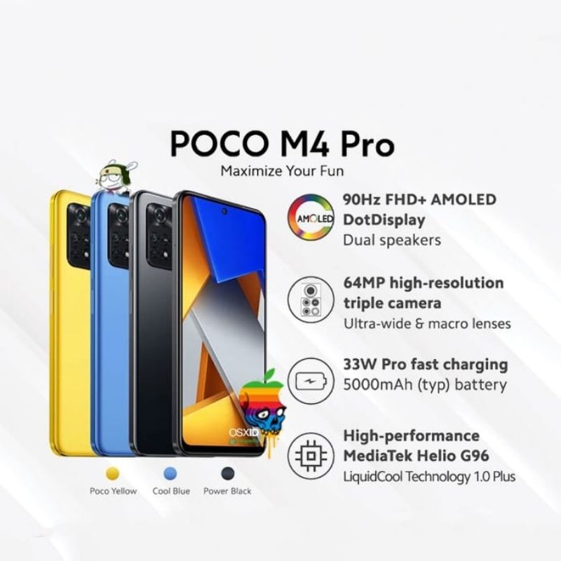 Hp Xiaomi poco M3 pro 5g ram 6/128gb 4/64gb Poco M4 Pro Ram 8gb Rom 256gb garansi resmi tam-Poco m4 pro 6/128gb