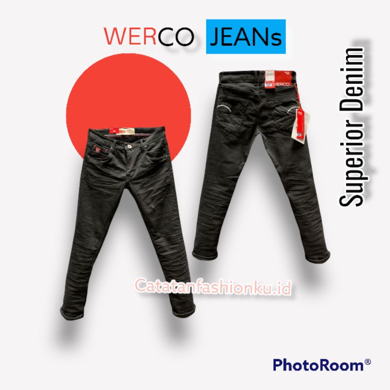 WERCO CELANA JEANS BLACK PREMIUM ORIGINAL/CELANA PANJANG/SLIMFIT