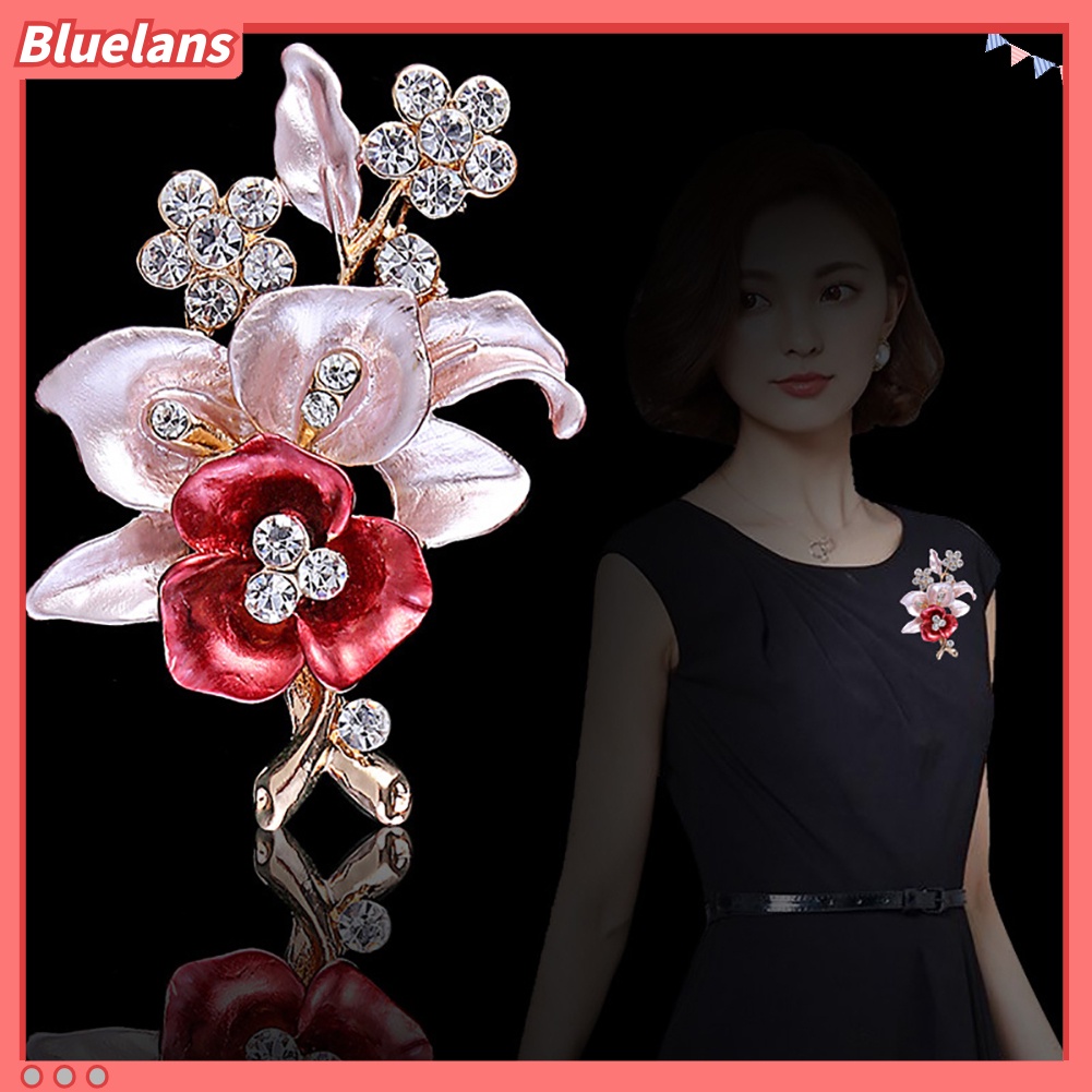 Bluelans Shiny Rhinestones Flower Jewelry Women Girls Fashion Scarf Shawl Brooch Pin