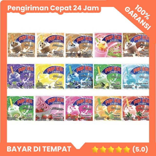 

Pop Ice 25gr Renceng isi 10 Es Blender Popice Milk Shake Powder Snack Hampers Rembang