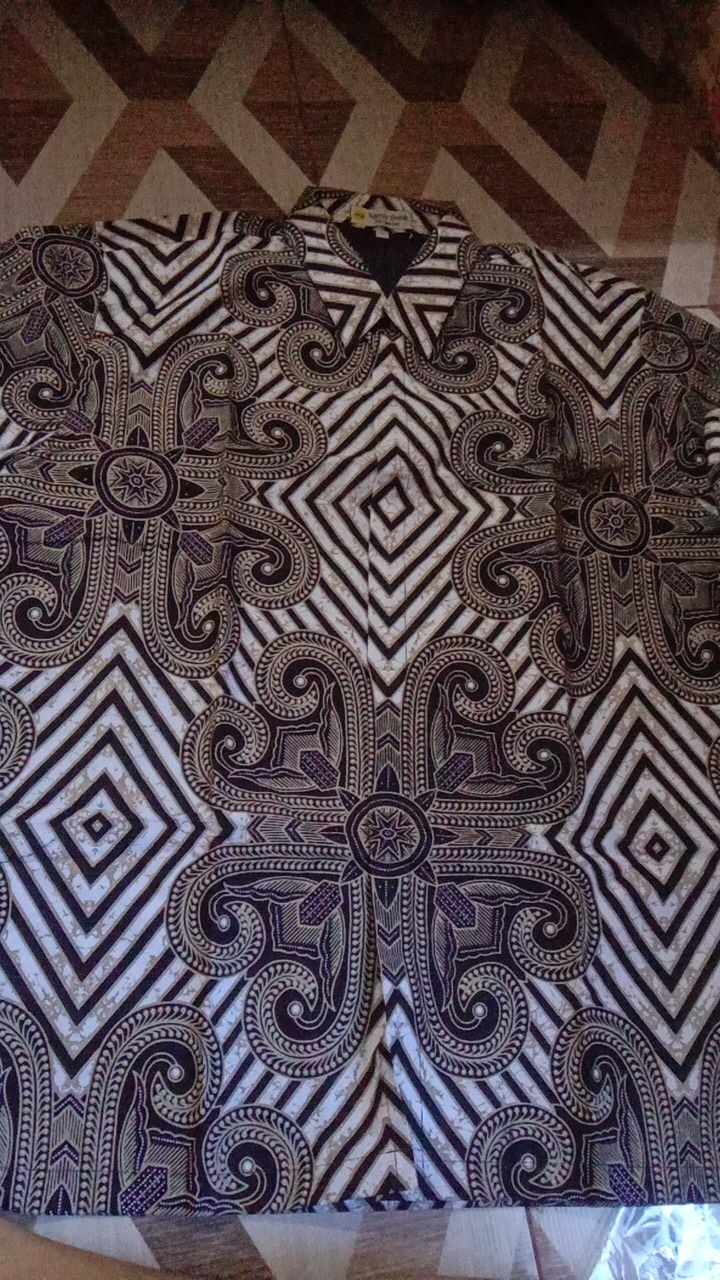 Mustika Lawasan Kemeja Batik Pria Full Furing Bahan Katun Sragenan