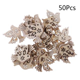 50pcs Hiasan Bentuk Burung Merpati Bahan Kayu Untuk 50pcs Hiasan Bentuk Burung Merpati Bahan Kayu Untuk