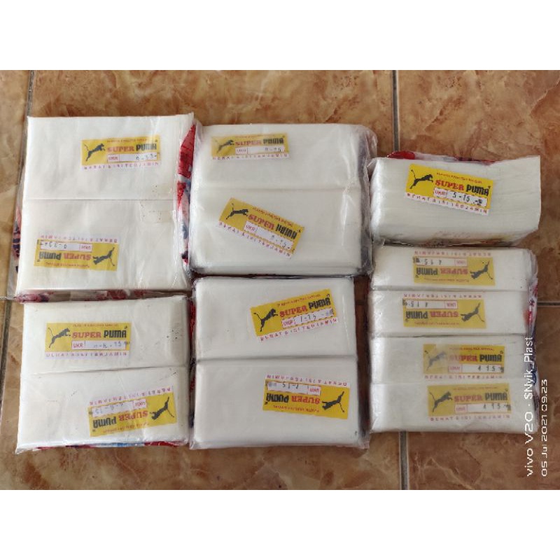 Plastik Es Lilin Merk Puma, Plastik PE, Macam Uk. 4x15cm, 5x15cm, 6x15cm, 7x15cm, 8x15cm, 9x33cm