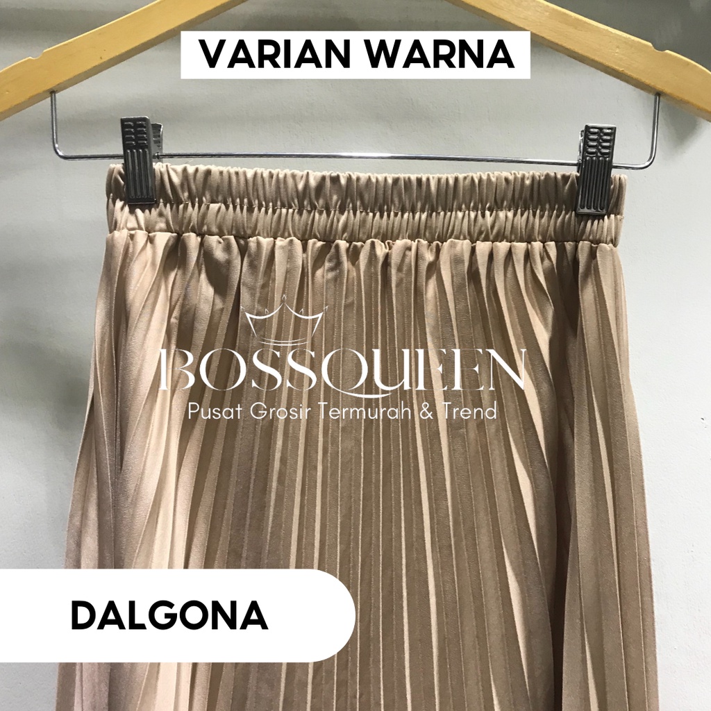 ROK PLISKET BAWAHAN PANJANG JUMBO/ROK. KERJA WANITA MUSIMAH TERMURAH TERLARIS-Dalgona