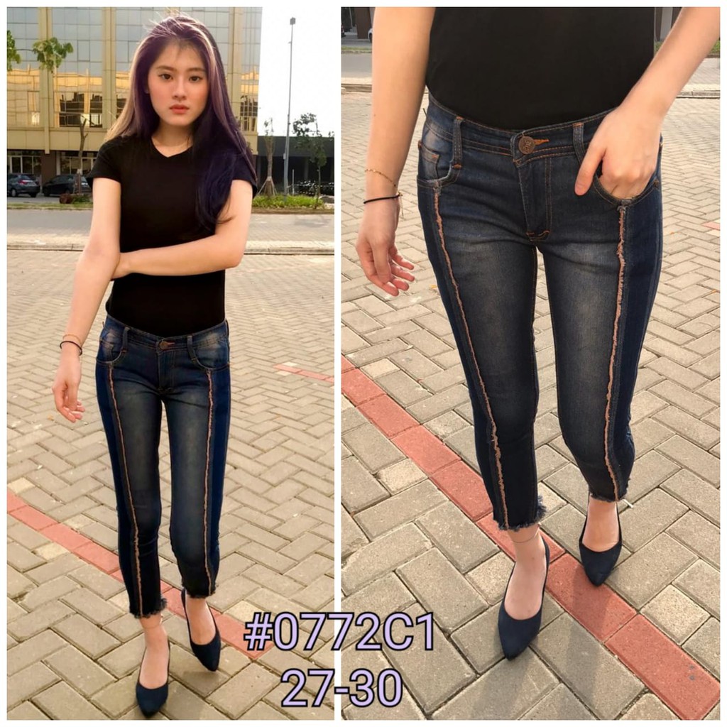 GS-Celana Jeans Wanita 7/9 Tulang RAWIS-Softjeans Streetch