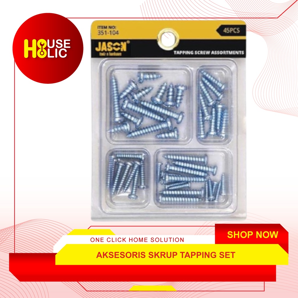 Aksesoris Skrup Tapping Set 45 Pcs - 351-104