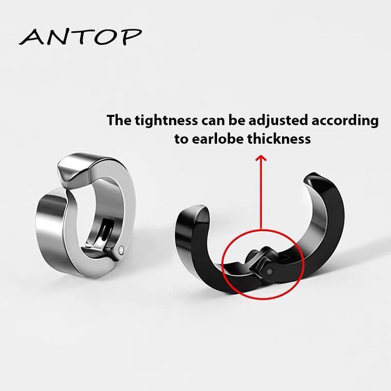 Anting Klip Magnet Tanpa Lubang Telinga Palsu Bahan Titanium Steel