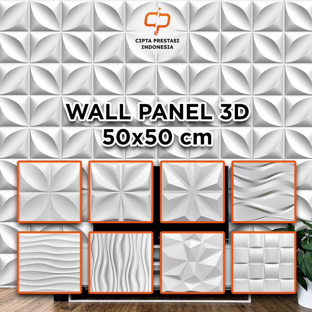 Wall Panel 3D PVC 50x50 Wallpaper Desain Interior Rumah Series 1