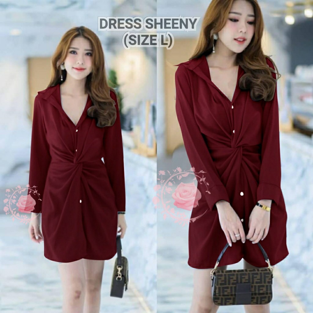 WSE390 - Dress Sheeny / Dress Wanita Korea / Dress Wanita Pendek / Dress Wanita Sexy Elegant / PREMIUM QUALITY