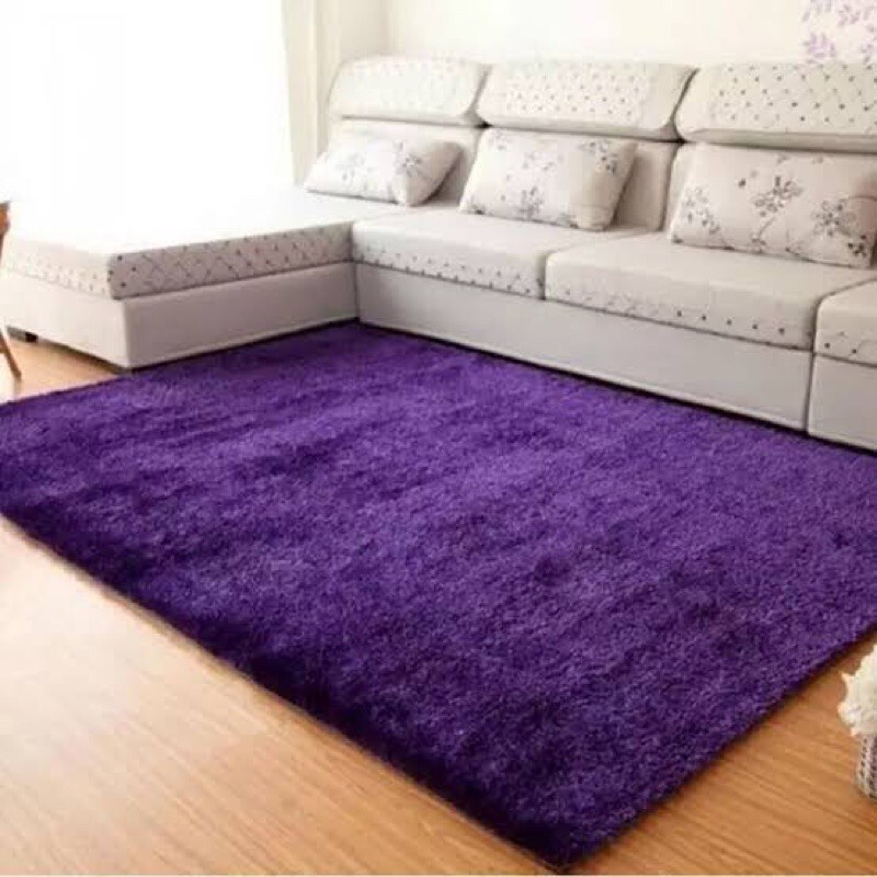 MARKAS Karpet Bulu Lembut Shaggy Velvet Aesthetic Yoga Anti Skid Uk. 150x100cm