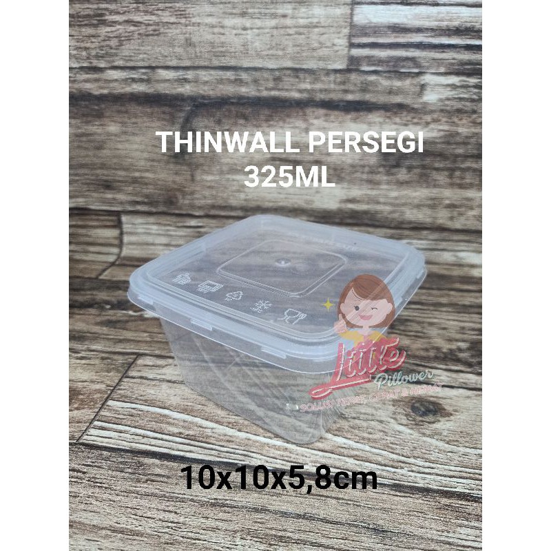 (ISI 50PCS - PERSEGI 325ML) Lunch Box Mini Persegi 325ml - Thinwall Kotak Makan - Thinwall Square