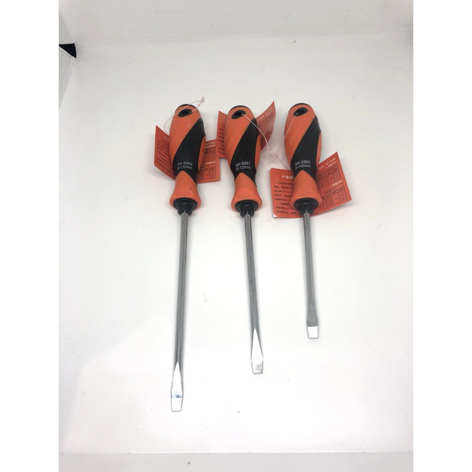 obeng min 6mm obeng min panjang obeng minus original asaki obeng min 6mm gagang karet