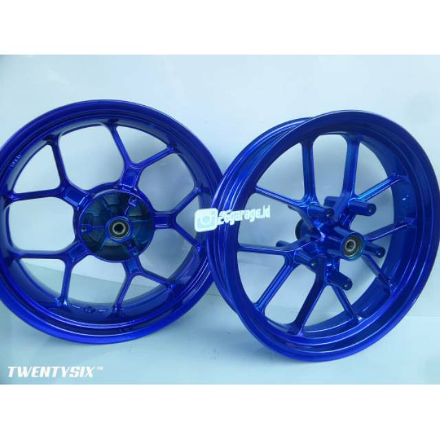 VELG R25 MT25 TRIPLE DISC TAPAK LEBAR 3.5/5.5 INCH BLUE CANDY
