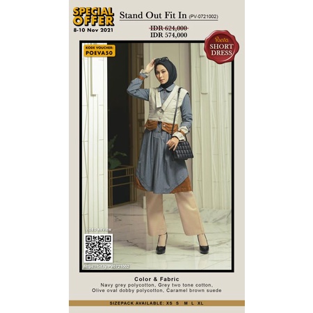 Poeva PV-0721002 Just Be You Short Dress Tunik By Tuneeca Diskon Sale Promo
