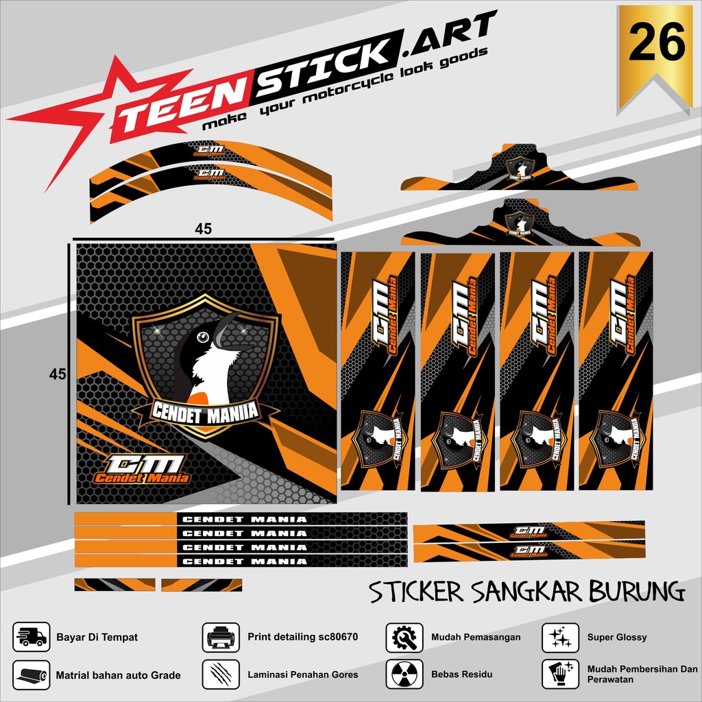 Stiker Decal SANGKAR KOTAK KICAU MANIA Sangkar EBOD JAYA Sangkar ORIQ JAYA Sangkar Kicau MANIA KACER