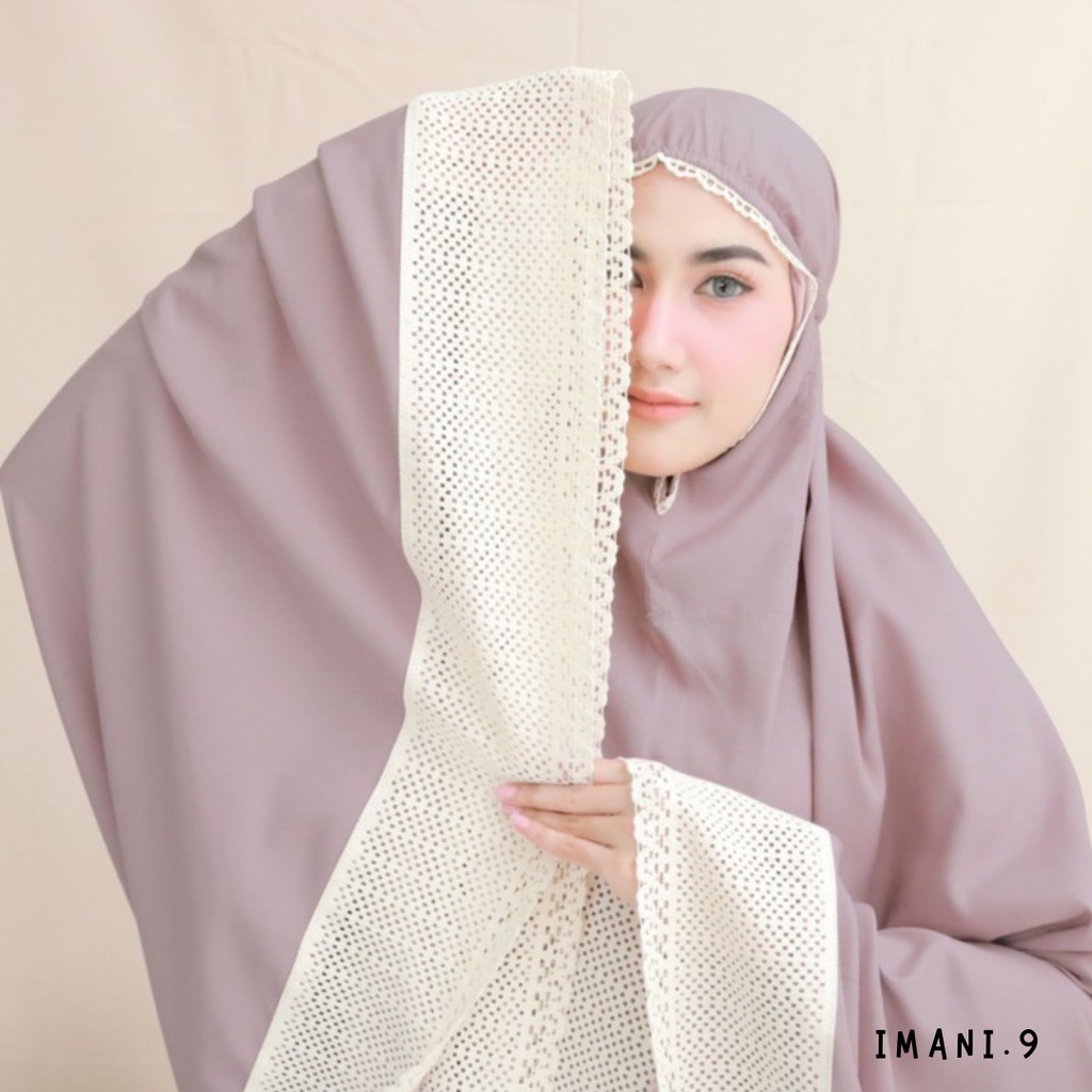 IMANI - MUKENA ADARA KATUN POLOS RENDA BALI JUMBO DEWASA PREMIUM MURAH RENDA RAJUT