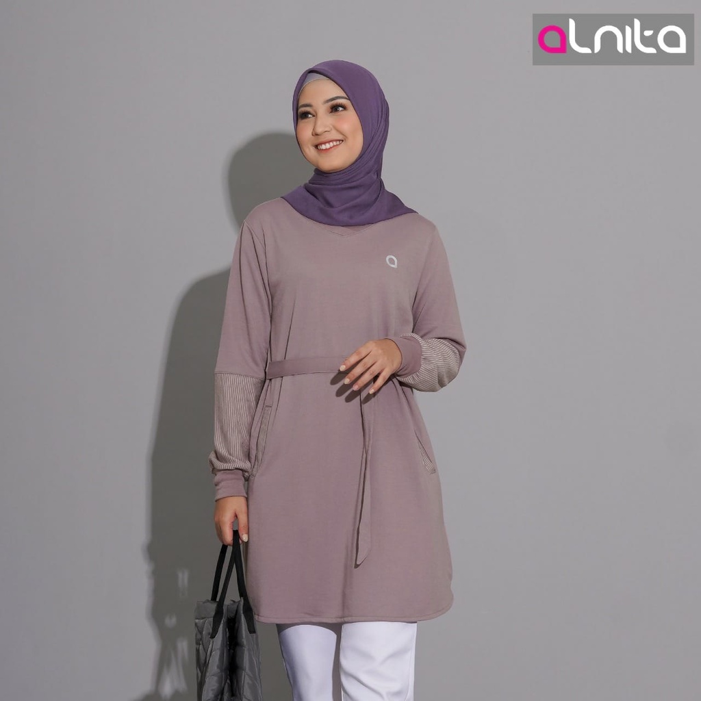 Alnita Inka Blouse Wanita Muslimah Atasan Bahan Babyterry Outfit Casual