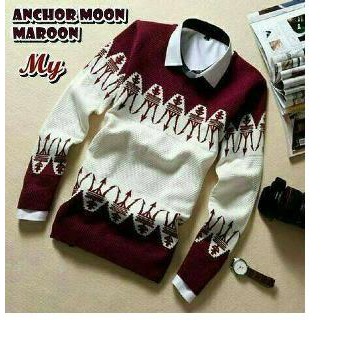 MyAgen - SWEATER RAJUT ANCHOOR MOON TRIBAL 7 GET TEBAL DAN NYAMAN DIGUNAKAN