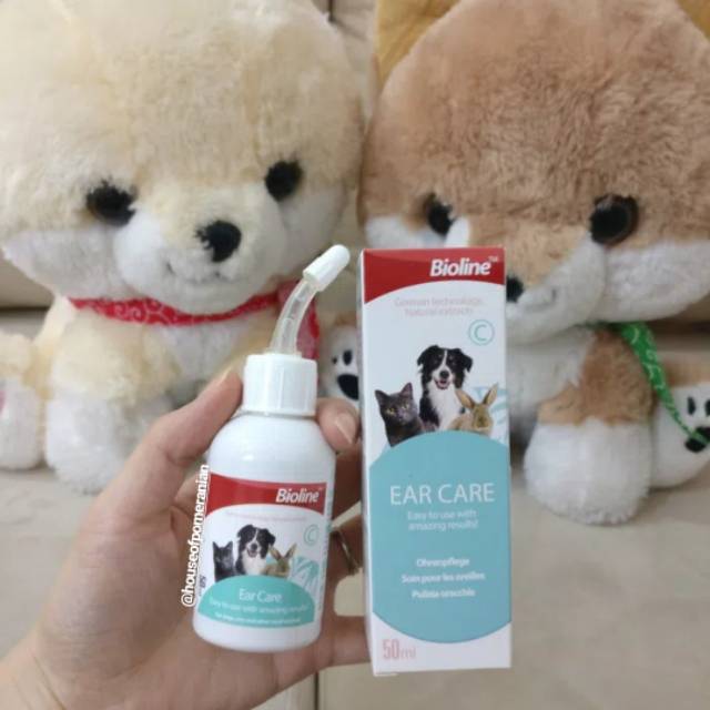 Cairan pembersih telinga hewan anjing kucing kelinci. Bioline ear care