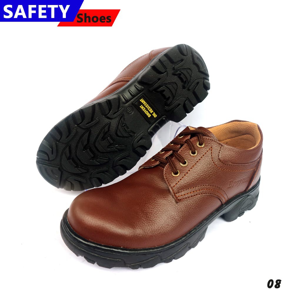 Sepatu Safety Pria Low Boots Kulit Sapi High Quality 08