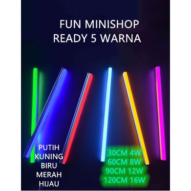 Lampu T5 LED Tube Warna Warni TL NEON 4W 8W 12W 16W