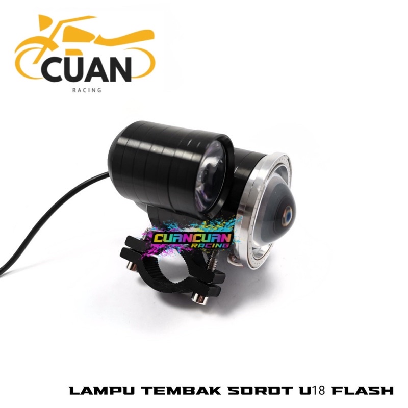 Lampu Tembak Sorot Cree U18 Flash CR7 Ae Blue De Red headlight Waterproof