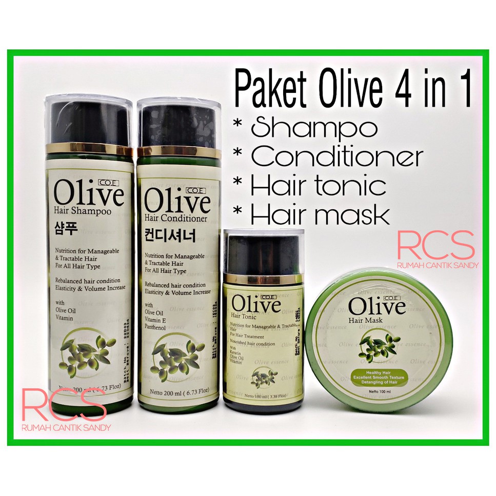 [SYB] PAKET OLIVE 4 in 1 ~ Shampo + Condi + Tonic + Hair Mask