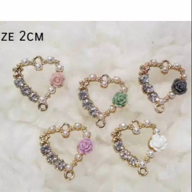 CHARM LOVE GOLD KOREA SIZE 2 CM | BAHAN BUAT BROS