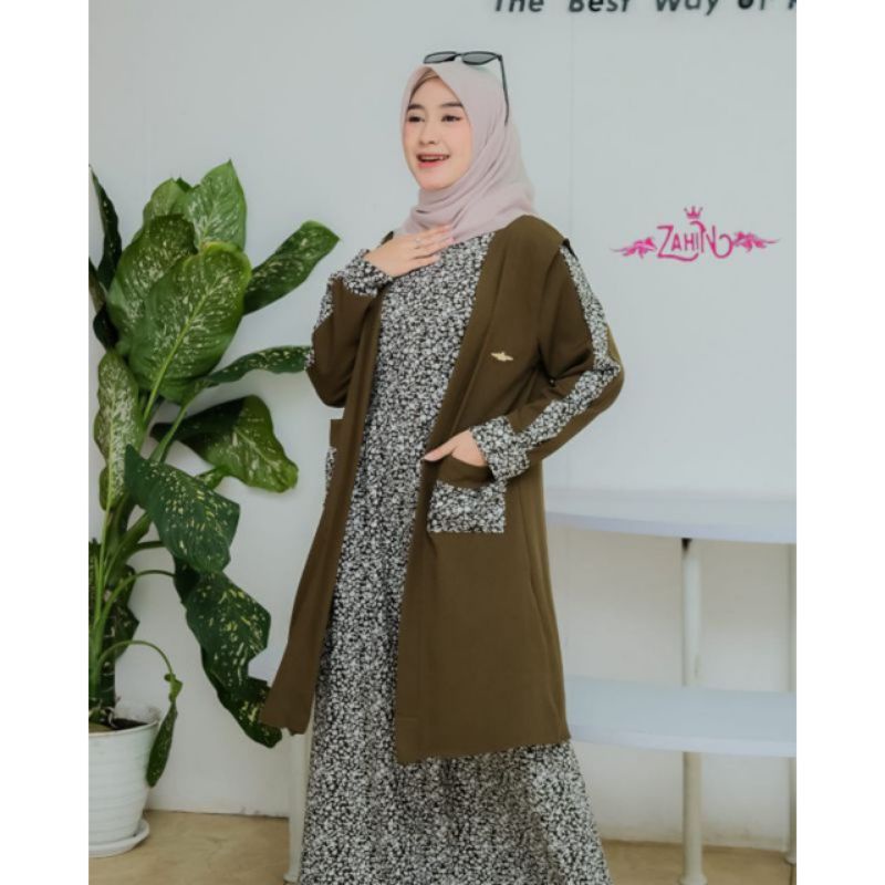 0GAMIS ZAHIN EMIKA DRESS 100% ORI BY.ZAHIN CARDYGAN TERBARU//Bunga DAISY //bungasakura//SET BLAZER P