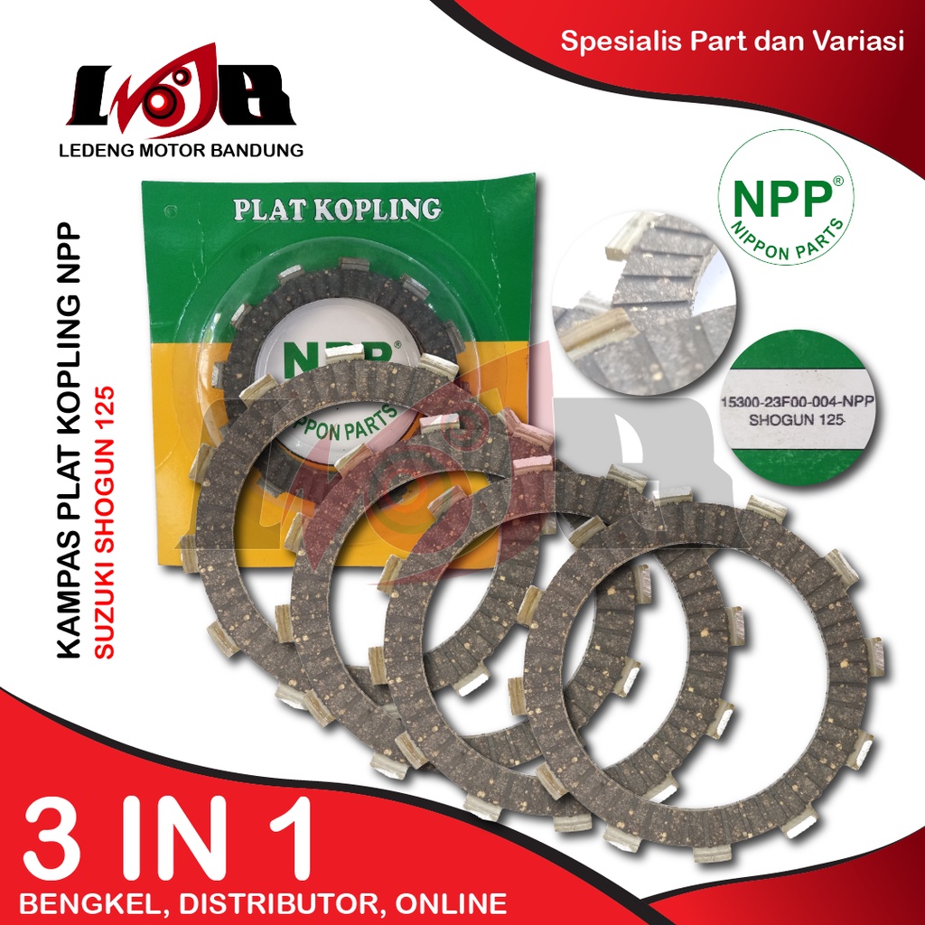 NPP Kampas Plat Kopling Shogun 125 Parts Motor Suzuki 4 Lembar Clutch Set