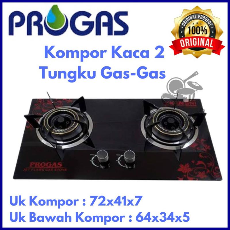 Jual Kompor Tanam PROGAS 2 Tungku MIX BARA/Kompor Tanam PROGAS 2 Tungku
