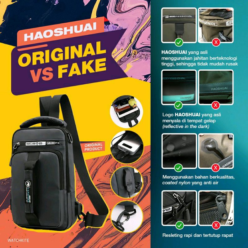 Tas Selempang HAOSHUAI (Ori) Waistbag Waterproof