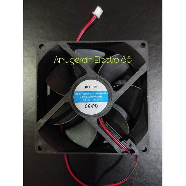 Fan DC Kipas 12V Klop Plus Socket Ukuran 4cm 6cm 8cm 9cm 12cm