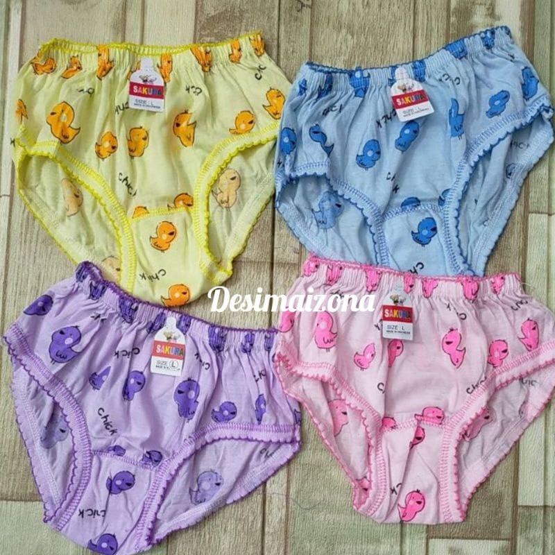 6 POTONG CELANA DALAM ANAK SAKURA,MOTIF RANDOOM,Size:S,M,L,XL