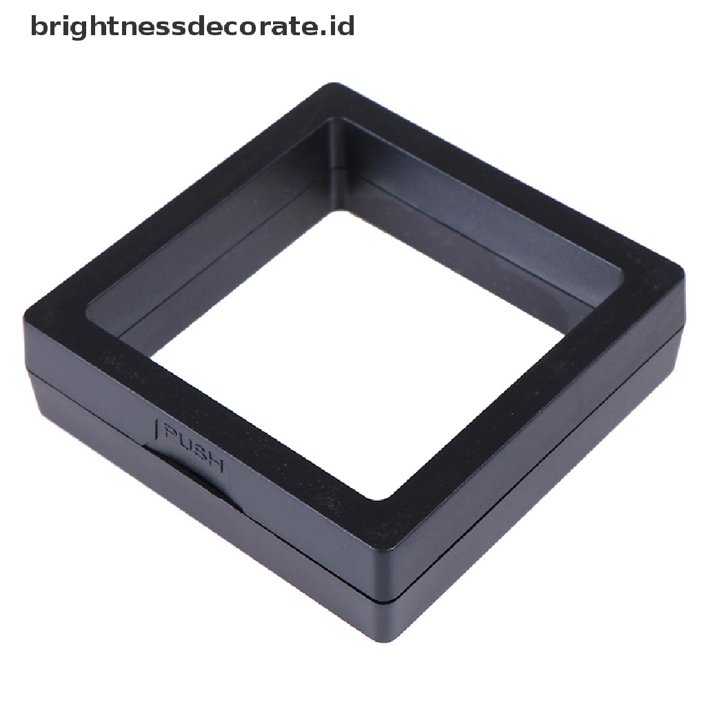 Kotak Bingkai Display Perhiasan Koin 3d Warna Hitam Ukuran 70x70mm Dengan Stand