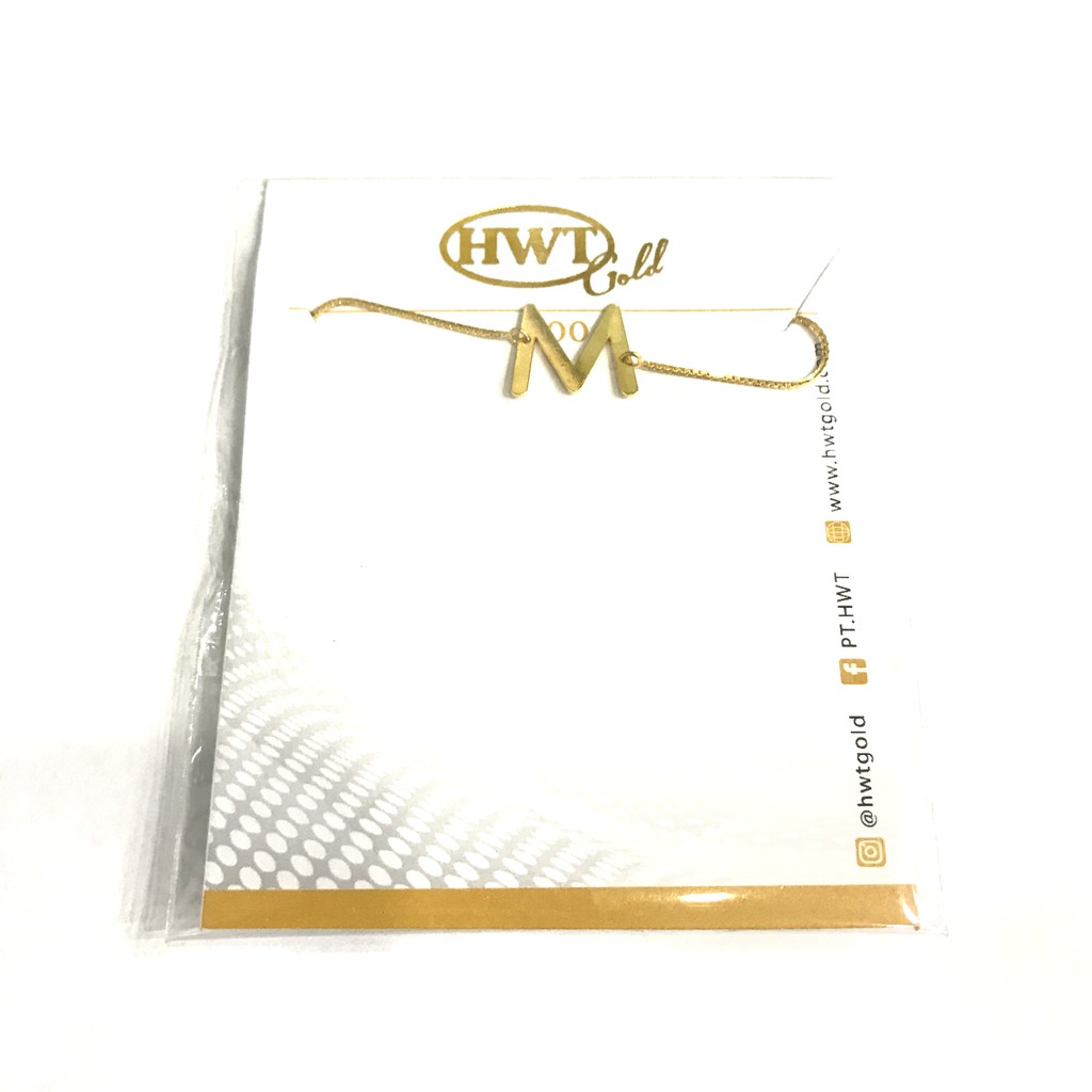 Gelang Serut Milea Huruf M (Emas Asli Kadar 700)