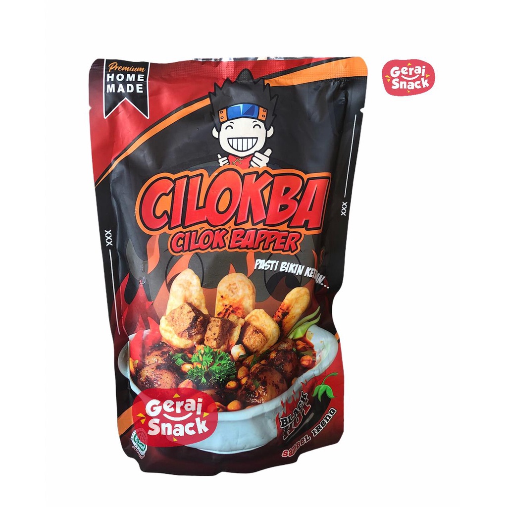 Cilokba Cilok Bapper Sambel Daun Jeruk &amp; Sambel Black Hot (210g)