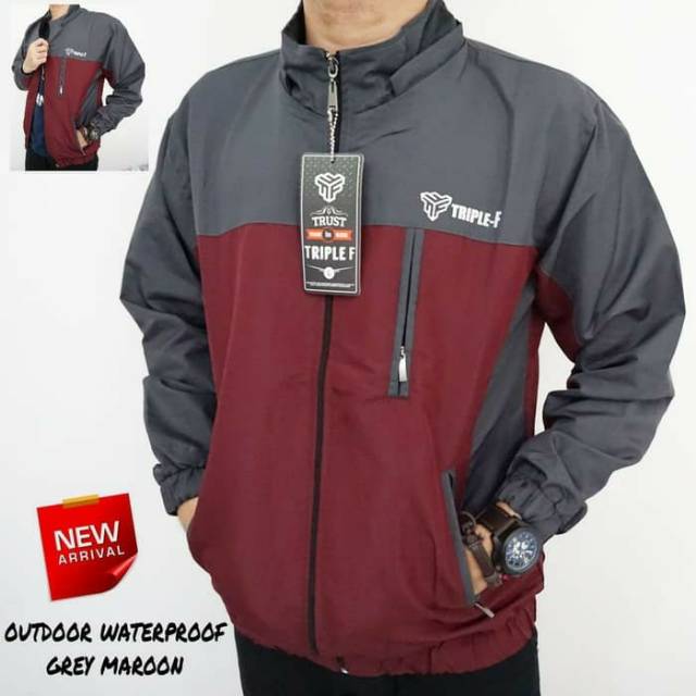 JAKET WATERPROOF JUMBO XXL XL L HOODIE BISA LEPAS / JAKET PRIA ANTI AIR JUMBO