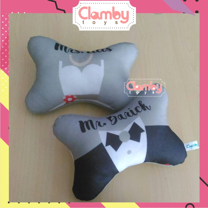 Car Set Bantal Mobil Custom Foto untuk Wedding Souvenir | Jok Mobil couple wedding
