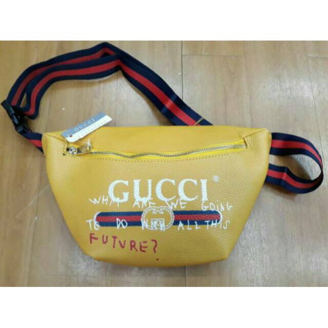 gucci yellow fanny pack