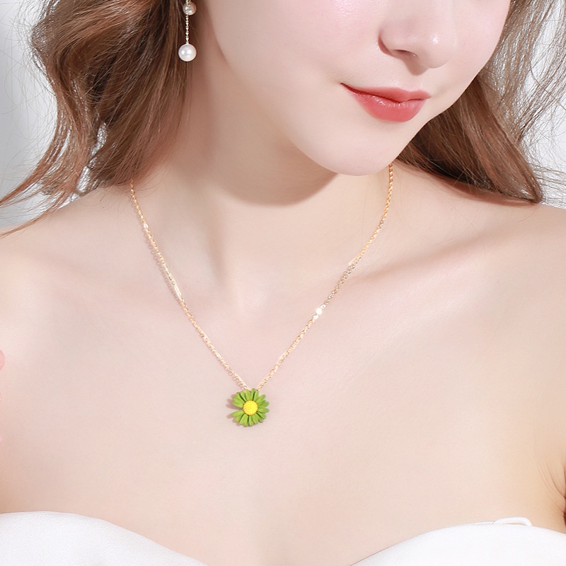 Fashion Daisy Tassel Necklace Small Daisy Bracelet Korea Fresh Gold Bracelet Gold Necklace L23