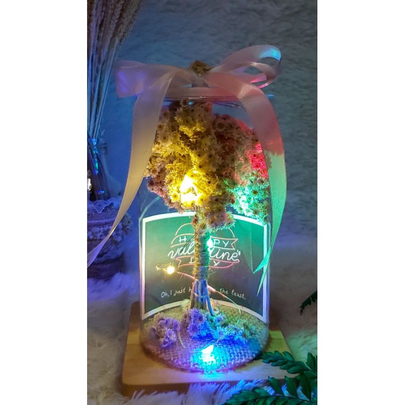 Bouquet Bunga Tabung Lampu LED Hiasan Kamar Dekorasi Rumah Home Decor Kado Ulang Tahun Hadiah Graduation Kado Natal Flowers In Tube