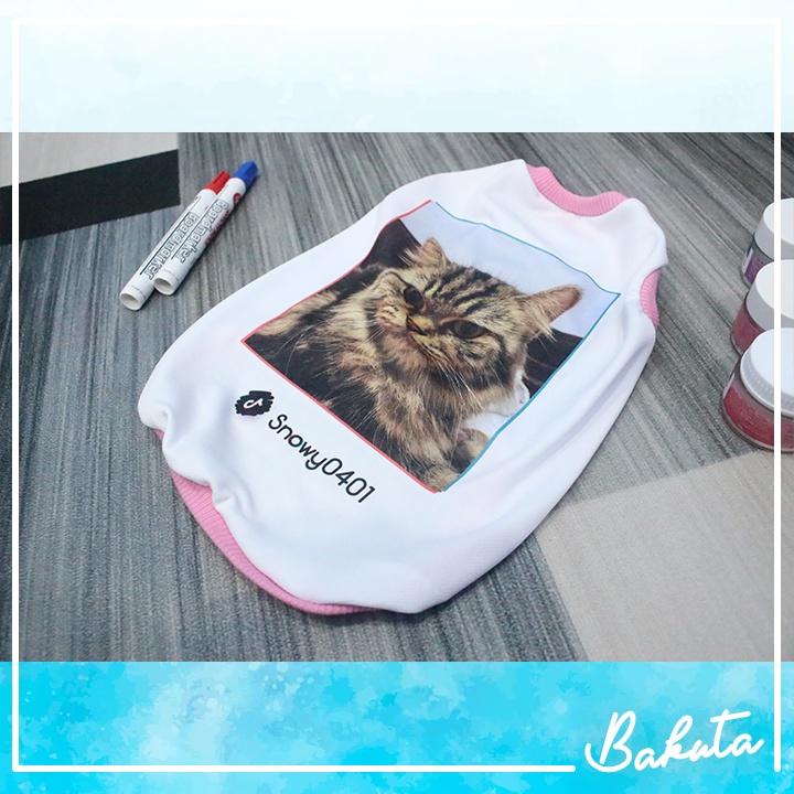 Kaos Sablon Foto (Kucing/Anjing) Baju Kucing Murah kostum foto atau nama (Harga Murah Parah)