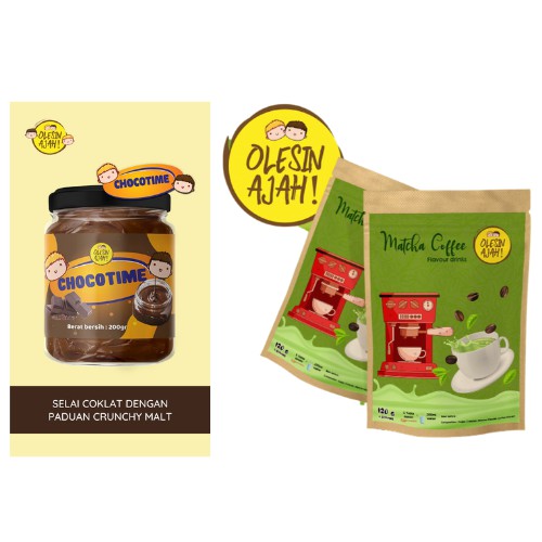 

Promo OlesinAjah Selai Chocotime 200Gr + Matcha Coffe Premium Flavoured Drink - 120G